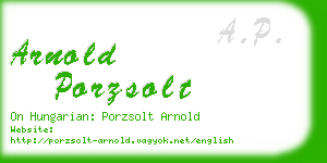 arnold porzsolt business card